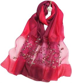 img 4 attached to Fashion Elegant Embroidered Seasons Lightweight Women's Accessories in Scarves & Wraps