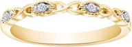 💍 aria jewels 14k gold plated 925 sterling silver natural diamond accent infinity wedding band stackable ring for women - 0.04 cttw, i-j color, i2-i3 clarity logo