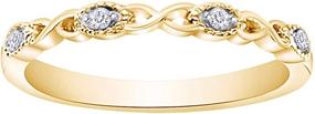 img 4 attached to 💍 Aria Jewels 14K Gold Plated 925 Sterling Silver Natural Diamond Accent Infinity Wedding Band Stackable Ring for Women - 0.04 Cttw, I-J Color, I2-I3 Clarity