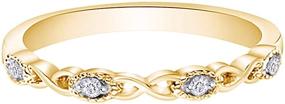 img 3 attached to 💍 Aria Jewels 14K Gold Plated 925 Sterling Silver Natural Diamond Accent Infinity Wedding Band Stackable Ring for Women - 0.04 Cttw, I-J Color, I2-I3 Clarity