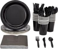 🎉 ultimate black party supplies: convenient disposable dinnerware логотип