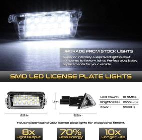 img 3 attached to Улучшите свой Toyota Camry, Highlander и многое другое с VIPMOTOZ Full LED License Plate Light Lamp Assembly Replacement - 2 штуки, 6000K белый алмазный выпуск.