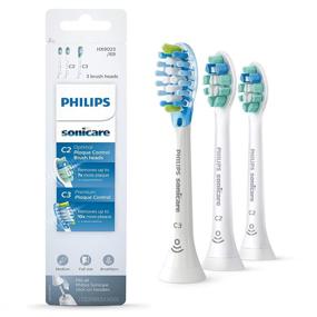 img 4 attached to Philips Sonicare Genuine Toothbrush Head Variety Pack - C3 Premium and C2 Optimal Plaque Control, 3 Brush Heads, HX9023/6