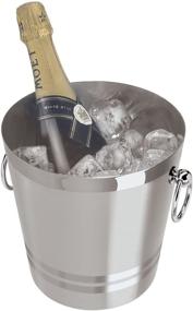 img 4 attached to 🍾 Oggi 7041 Silver Stainless Steel Champagne Bucket, 4-1/4-Quart