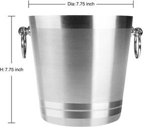 img 2 attached to 🍾 Oggi 7041 Silver Stainless Steel Champagne Bucket, 4-1/4-Quart