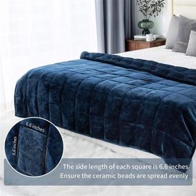 img 1 attached to 🌙 immtree Sherpa Fluffy Weighted Blanket 20lbs for Adults - Cozy Fuzzy Heavy Blanket - Super Soft Bedding for Bed and Sofa - 60x80 Navy Blue