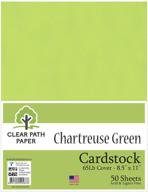 📄 65lb cover chartreuse green cardstock - 8.5 x 11 inch - pack of 50 sheets - from clear path paper logo