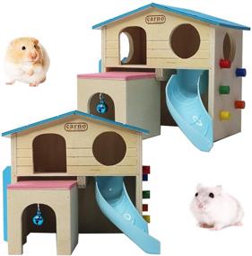 img 4 attached to Kathson Hideout Hamster Climbing Animals Small Animals