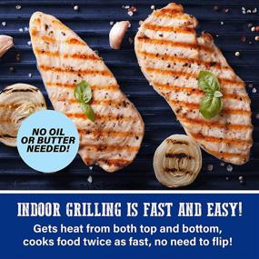 img 3 attached to 🍔 Granitestone Indoor Grill & Panini Press: Double Sided Heating Plates, Fat Draining Grill Ridges, Ultra Nonstick Surface – Cooks Food in Minutes!