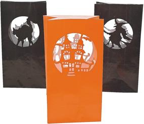 img 1 attached to 👻 Spooky Fun Express Halloween Silhouette Luminary Bags - 12pcs | Party Decorations & Lanterns