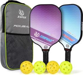 img 4 attached to 🎾 XS XSPAK 2-Pack Pickleball Paddles Set – USAPA Approved, Fiberglass Surface, Polymer Honeycomb Core, Soft Cushion Grips, Indoor and Outdoor Play – Includes 1 Bag and 4 Pickleball Balls