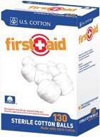 💯 130 count box of u.s. cotton first aid or baby sterile 100% cotton balls logo