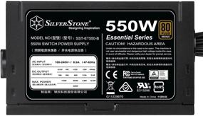 img 3 attached to Блок питания SilverStone ET550-B: 550W 80 Plus Bronze ATX PSU с плоскими черными проводами - высокая эффективность и надежность