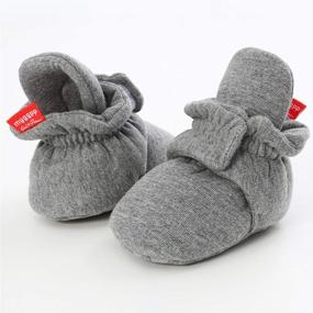img 2 attached to 👶 Timatego Winter House Slipper Crib Shoes for Newborn Baby Boys and Girls - Non Skid Soft Sole Infant Toddler Booties Stay On Socks, 0-18 Months