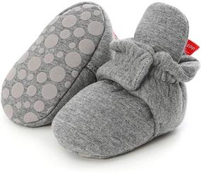 img 4 attached to 👶 Timatego Winter House Slipper Crib Shoes for Newborn Baby Boys and Girls - Non Skid Soft Sole Infant Toddler Booties Stay On Socks, 0-18 Months