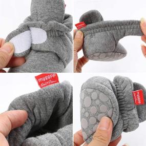 img 1 attached to 👶 Timatego Winter House Slipper Crib Shoes for Newborn Baby Boys and Girls - Non Skid Soft Sole Infant Toddler Booties Stay On Socks, 0-18 Months