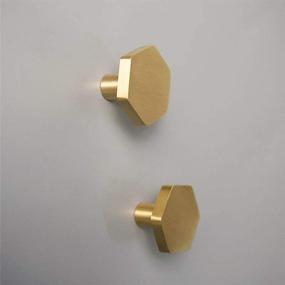 img 1 attached to RZDEAL 1-1/10" Solid Brass Knobs Shoe Cabinets Knob and Pulls Brushed Gold Hexagon Handles for Dresser Drawer (8Pcs): Elegant and Sturdy Hardware Solution