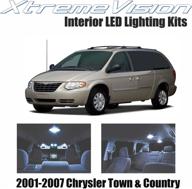 enhanced xtremevision cool white interior led kit (16 pieces) with installation tool for chrysler town & country 2001-2007 logo