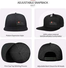 img 1 attached to 🧢 Men's Black Negi Snapback Hat - Adjustable Trucker Style Baseball Cap with Flat Bill