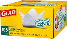 img 1 attached to 🗑️ Glad Quick-Tie Tall Kitchen Trash Bags, 13 Gallon, 106 Count