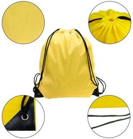 img 3 attached to 🎒 Bulk Drawstring Backpack, Cinch Bag for Kids - Durable Nylon String Backpack, String Bag in 16 Vibrant Colors