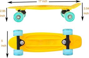 img 2 attached to 🛹 Explore the CyBoard 17inchX5inch Yellow Mini Skateboard: The Ultimate Mini Cruiser Skateboard for Beginners with Pu Wheel