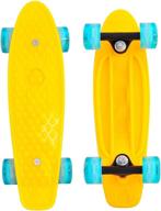 🛹 explore the cyboard 17inchx5inch yellow mini skateboard: the ultimate mini cruiser skateboard for beginners with pu wheel logo