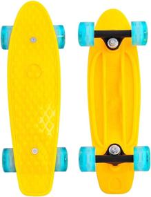 img 4 attached to 🛹 Explore the CyBoard 17inchX5inch Yellow Mini Skateboard: The Ultimate Mini Cruiser Skateboard for Beginners with Pu Wheel