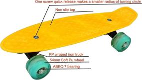 img 3 attached to 🛹 Explore the CyBoard 17inchX5inch Yellow Mini Skateboard: The Ultimate Mini Cruiser Skateboard for Beginners with Pu Wheel