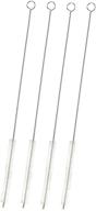 🍹 12 inch stainless steel metal bristle straw cleaner brush - pack of 4, extra long logo