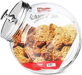 img 3 attached to 🍪 X-Large Home Basics GJ01386 Glass Cookie Candy Jar Container with Fresh Sealed Lid – Kitchen Home Décor Storage