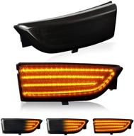 🔦 d-lumina дымчатые линзы с последовательными светодиодными указателями поворота боковых зеркал для fo-rd ranger t6 raptor wildtrak 2012-2019 и everest 2015-2019 - динамическая замена бокового маркера зеркала, улучшающая заводской амберный отражатель логотип