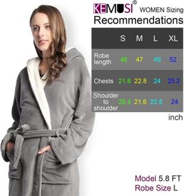 img 2 attached to 🧖 Luxurious and Cozy: KEMUSI Hooded Herringbone Women's Soft Spa Long Kimono Bathrobe – Full-Length Comfort for a Warm Night