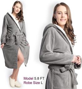 img 3 attached to 🧖 Luxurious and Cozy: KEMUSI Hooded Herringbone Women's Soft Spa Long Kimono Bathrobe – Full-Length Comfort for a Warm Night