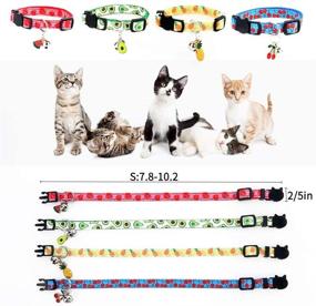 img 1 attached to 🐱 Enhanced Safety for Cats: 4 Pack Breakaway Cat Collars with Bell - Perfect for Boys & Girls - Secure Buckle Kitten Collars for Pet Supplies & Accessories