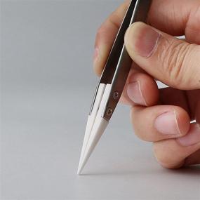 img 1 attached to 🔍 Optimized for SEO: Precision Ceramic Tweezers - Non-Conductive, Anti-Static & Highly Heat Resistant Plier