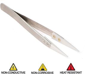 img 2 attached to 🔍 Optimized for SEO: Precision Ceramic Tweezers - Non-Conductive, Anti-Static & Highly Heat Resistant Plier