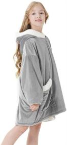 img 3 attached to 🧥 Wearable Blanket Oversized Hoodie – Lightweight Kids' Home Store: Cozy Comfort for Little Ones