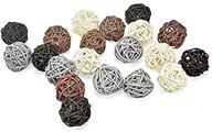 🏮 20-piece white black gray brown wicker rattan balls decorative orbs - vase fillers for crafts, parties, valentine's day, weddings, baby showers, aromatherapy accessories - 1.2 inch size logo