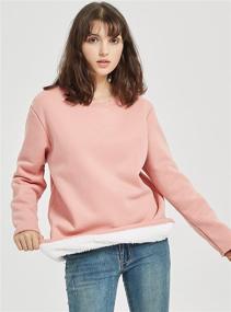 img 1 attached to Warm Fleece Pullovers for Women and Girls with Sherpa Lining - Crewneck Sweatshirt Tops for Winter, Ideal Thermal Underwear