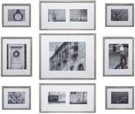 📸 17fw2317 photo kit - decorative art prints & hanging template gallery wall frame set, 9 piece, grey - gallery perfect логотип