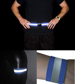 img 1 attached to 🔵 YSSAFE Blue Elastic Reflective Belt: Premium Reflective Bands for Night Running & Cycling - Safety Reflector Strips for Men and Women