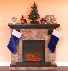 img 3 attached to 🎅 Iconikal Plush Decorative Stocking, 18" Tall, Blue, 4-Pack - Festive Christmas Stockings for Home Décor