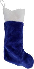 img 1 attached to 🎅 Iconikal Plush Decorative Stocking, 18" Tall, Blue, 4-Pack - Festive Christmas Stockings for Home Décor