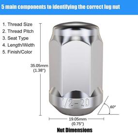 img 2 attached to 🔩 NPAUTO Chrome Wheel Lug Nuts 1/2 x 20, 1.38" 3/4" Hex Conical Replacement for Ford Mustang Edge Ranger Flex Explorer E-150 Crown Victoria, Dodge Ram 1500, Pack of 20" - Enhancing SEO: "NPAUTO Chrome Lug Nuts 1/2 x 20, 1.38" 3/4" Hex Conical Replacement for Ford Mustang Edge Ranger Flex Explorer E-150 Crown Victoria, Dodge Ram 1500 - Pack of 20