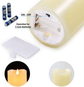 img 3 attached to 🕯️ Dancing Flame LED Flameless Candles - Set of 2, Real Wax Night Lights, D3'' x H5'', Battery Operated with Remote Control, Timer (2/4/6/8 Hours), Flickering, Realistic Ivory Design - Ideal for Home Decor