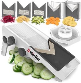 img 4 attached to 🥒 Mueller Austria Multi Blade Mandoline Cheese/Vegetable Slicer, Cutter & Shredder with Ultimate Adjustability for Maximum Precision