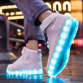 img 1 attached to High Top Flashing Charging Luminous Sneakers