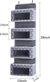 img 1 attached to 👶 Baby Organizer: Over Door Nursery Closet Cabinet Storage Solution with Clear Window Pockets, Wall Hanging Design and Mental Hooks for Bedroom