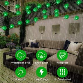 img 1 attached to 🍀 FPVERA LED String Lights Decorations - 14.7ft 45LEDs Lucky Four-Leaf Clover Battery Operated with Remote Control - Green Fairy Lighting Shamrock for Indoor or Outdoor - 0.51 x 0.98inch